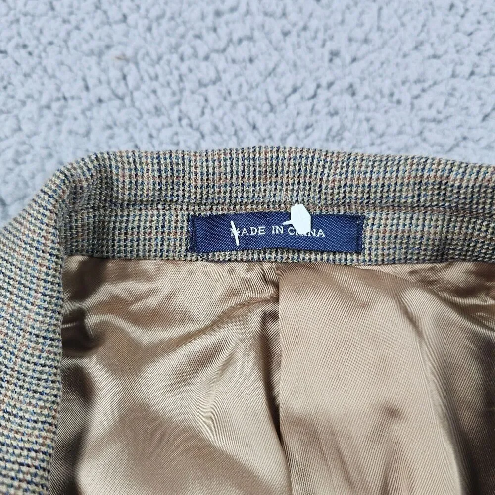 Ralph Ralph Lauren Blazer Jacket Mens 42L Tan Silk Wool Blend Sport Coat